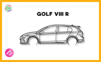 Golf 8R Detailed Silhouette Metal Wall Art