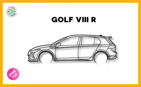 Golf 8R Detailed Silhouette Metal Wall Art