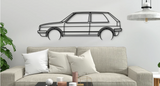 Golf 2 Detailed Silhouette Metal Wall Art