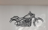 Harley Davidson Breakout Motorcycle Detailed Silhouette Metal Wall Art Wall Art