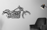 Harley Davidson Breakout Motorcycle Detailed Silhouette Metal Wall Art Wall Art