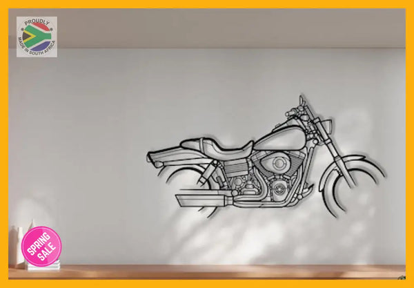 Harley Davidson Fat BoB Motorcycle Detailed Silhouette Metal Wall Art Wall Art