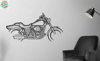Harley Davidson Fat BoB Motorcycle Detailed Silhouette Metal Wall Art Wall Art