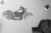 Harley Davidson Fat Boy Motorcycle Detailed Silhouette Metal Wall Art Wall Art
