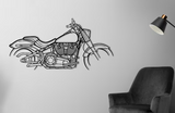 Harley Davidson Fat Boy Motorcycle Detailed Silhouette Metal Wall Art Wall Art