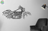 Harley Davidson Fat Boy Motorcycle Detailed Silhouette Metal Wall Art Wall Art