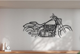 Harley Davidson Fat Boy Motorcycle Detailed Silhouette Metal Wall Art Wall Art