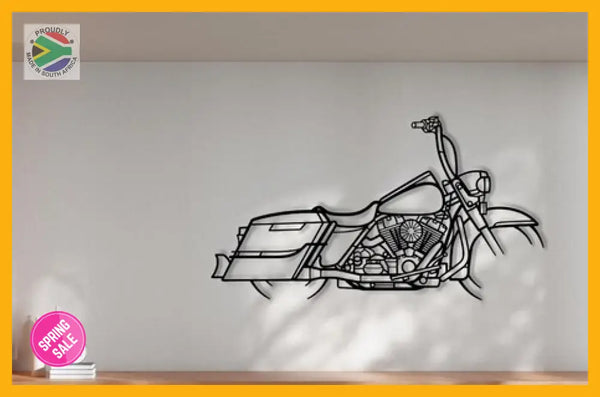 Harley Davidson RoadKing 2014 Motorcycle Detailed Silhouette Metal Wall Art Wall Art