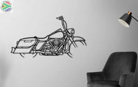 Harley Davidson RoadKing 2014 Motorcycle Detailed Silhouette Metal Wall Art Wall Art