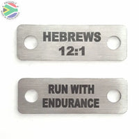 Hebrews 12:1 Run With Endurance Shoelace Tag Set Shoe Lace Tags