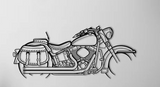 Harley Davidson Heritage Classic 1944 Motorcycle Detailed Silhouette Metal Wall Art Wall Art