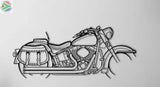 Harley Davidson Heritage Classic 1944 Motorcycle Detailed Silhouette Metal Wall Art Wall Art