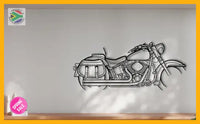 Harley Davidson Heritage Classic 1944 Motorcycle Detailed Silhouette Metal Wall Art Wall Art