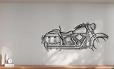 Harley Davidson Heritage Classic 1944 Motorcycle Detailed Silhouette Metal Wall Art Wall Art