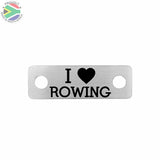 I Love Rowing Individual Shoelace Tag (Made-To-Order) Shoe Lace Tags