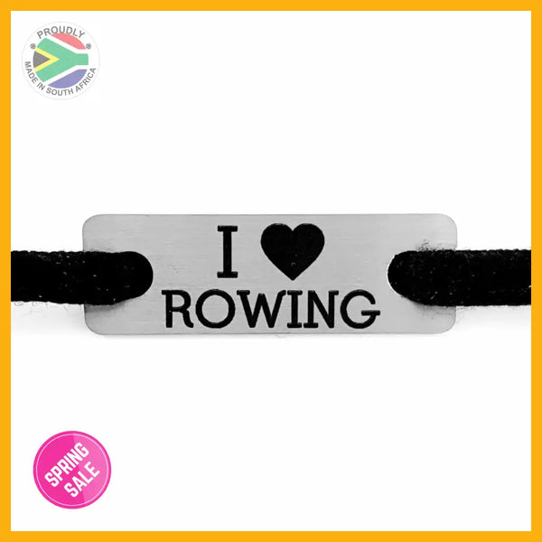 I Love Rowing Individual Shoelace Tag (Made-To-Order) Shoe Lace Tags