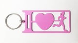 I Love Running Lady Key Ring Pink Rings