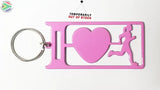 I Love Running Lady Key Ring Pink Rings