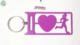 I Love Running Lady Key Ring Purple Rings
