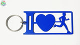 I Love Running Man Key Ring Blue Rings
