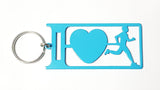 I Love Running Man Key Ring Light Blue Rings