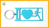 I Love Running Man Key Ring Light Blue Rings