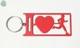 I Love Running Man Key Ring Red Rings
