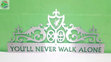 You’ll Never Walk Alone Gates Of Shankly Mounted Wall Art Large / Stainless Steel Brush Finish