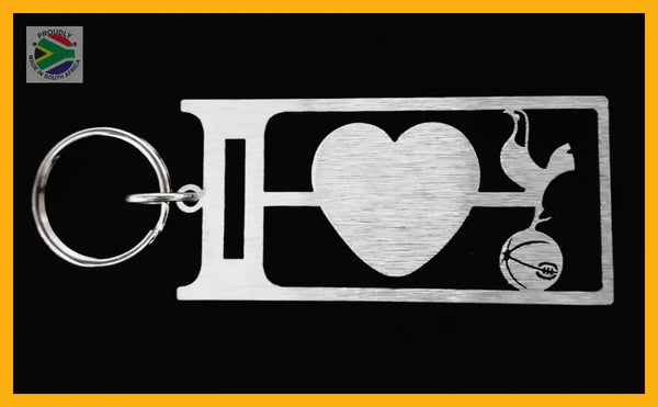 I Love Tottenham Key Ring Stainless Steel Brush Finish Rings