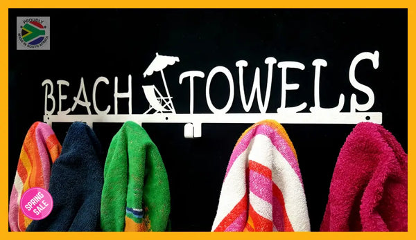 Beach Towels 6 Hook Towel Hanger Large In Stainless Steel Or Black Home Décor
