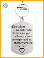 Dear Mom - Love You Very Much Double Sided Laser Engraved Key Ring-Bag Tag Key Rings