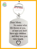 Dear Mom - Love You Very Much Double Sided Laser Engraved Key Ring-Bag Tag Key Rings
