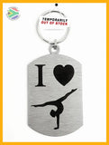 I Love Gymnastics Single Sided Laser Engraved Key Ring-Bag Tag Key Rings
