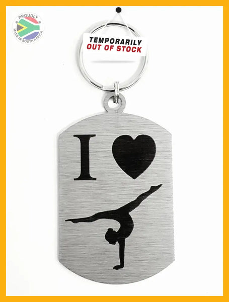I Love Gymnastics Single Sided Laser Engraved Key Ring-Bag Tag Key Rings