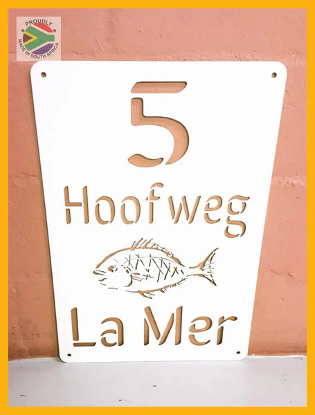 Fish Design House Sign Wall Art