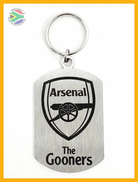 Arsenal The Gooners Crest Single Sided Laser Engraved Key Ring-Bag Tag Key Rings