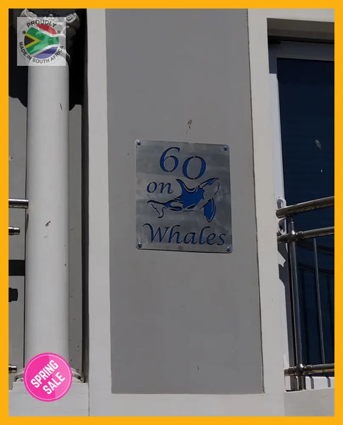 Whale Design House Sign Wall Art