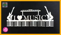 I Love Music Instruments 48 Tier Medal Hanger Stainless Steel Brush Finish Sports Medal Hangers