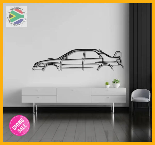 Impreza Wrx Sti Gd Detailed Silhouette Metal Wall Art