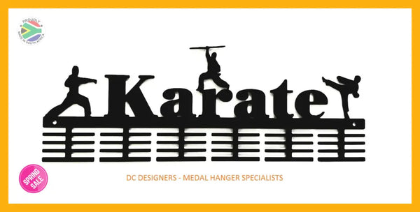 Karate 3 Figure 48 Tier Medal Hanger Black Sports Medal Hangers