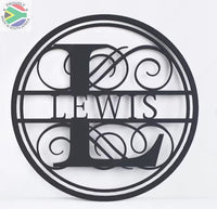 Personalised Split Alphabet Wall & Porch Monograms Art