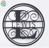 Personalised Split Alphabet Wall & Porch Monograms Art