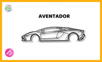 Lamborghini Aventador Detailed Silhouette Metal Wall Art