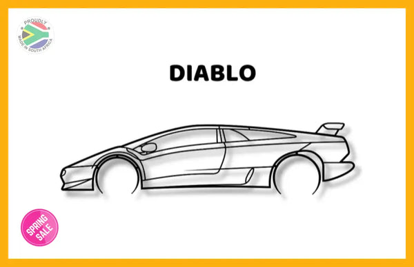 Lamborghini Diablo Detailed Silhouette Metal Wall Art