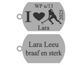 I Love Hockey Personalised Double Sided Laser engraved Key Ring-Bag Tag key Rings