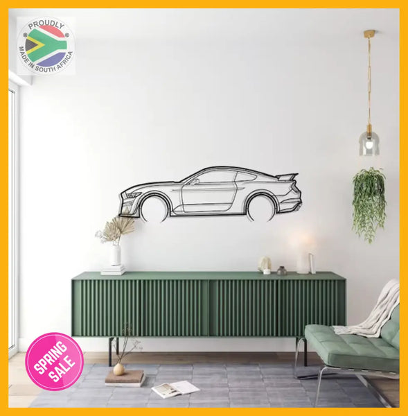 Mustang Shelby Gt500 Detailed Silhouette Metal Wall Art