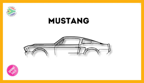Mustang Vintage Detailed Silhouette Metal Wall Art