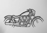 Harley Davidson Nightster Motorcycle Detailed Silhouette Metal Wall Art Wall Art