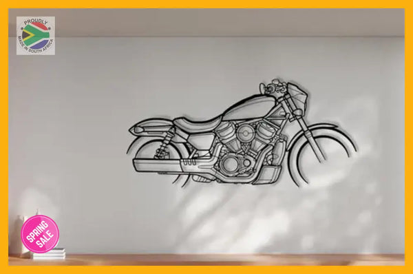 Harley Davidson Nightster Motorcycle Detailed Silhouette Metal Wall Art Wall Art