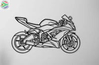 Kawasaki Ninja ZX-6R Motorcycle Detailed Silhouette Metal Wall Art Wall Art